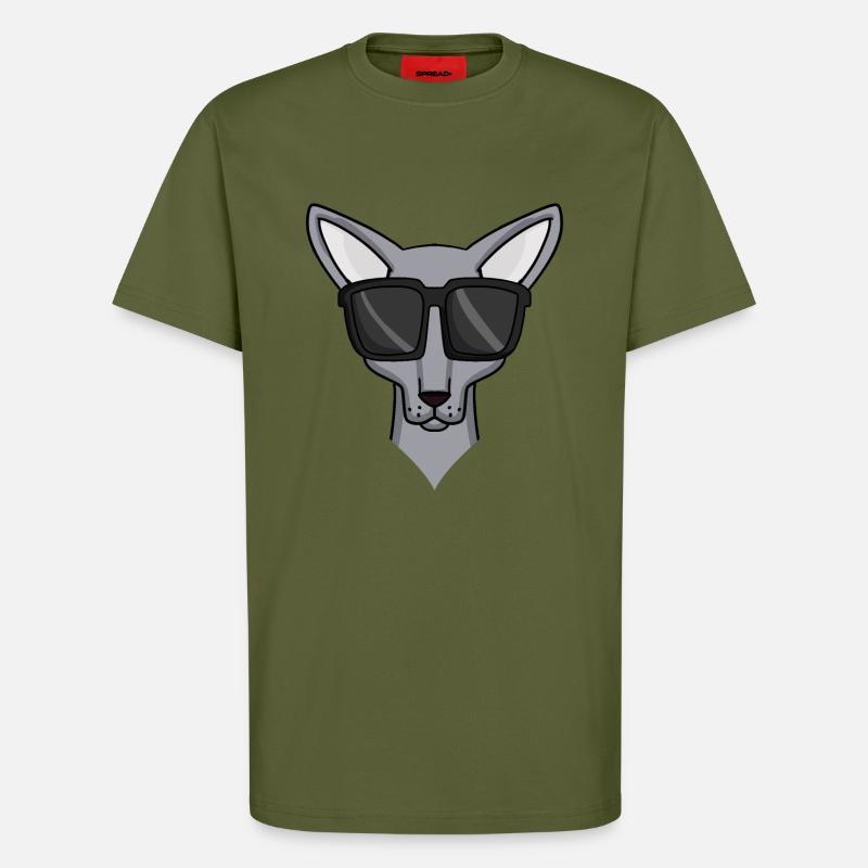 Sphynx Katze mit Sonnenbrille - T-Shirt - made by SPREAD - MOSS GREEN