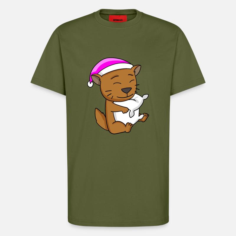 Chat race de chat Somali - T-shirt bio décontracté fabriqué en UE - MOSS GREEN