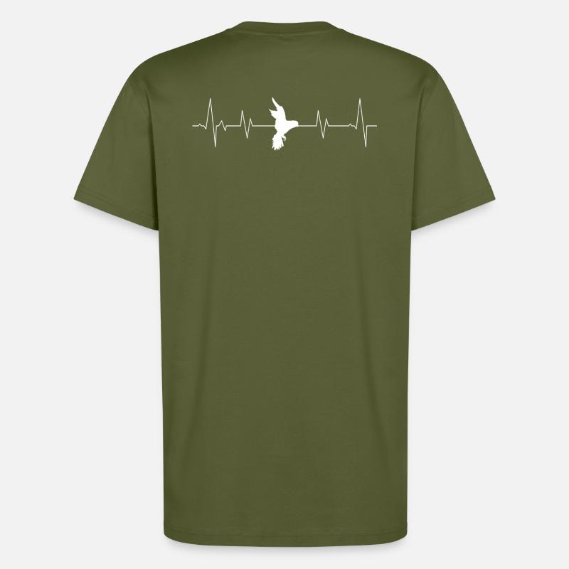 Budgie with heart line - T-Shirt - made by SPREAD - MOSS GREEN