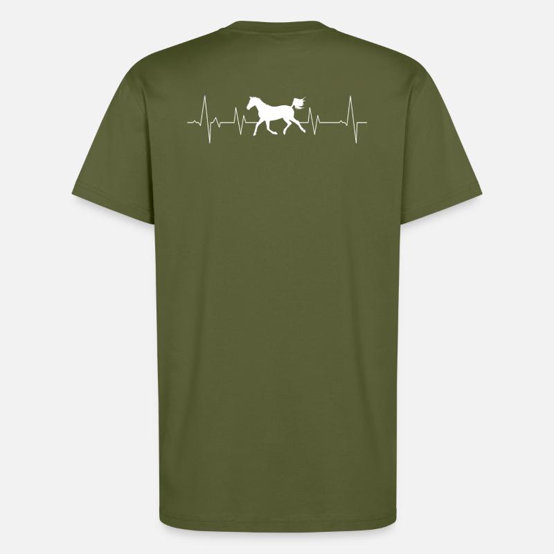 Pferd mit Herzschlag - T-Shirt - made by SPREAD - MOSS GREEN