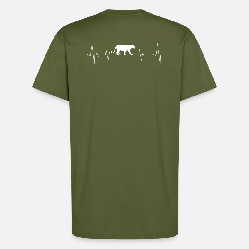 Panther et Herschlag - T-shirt bio décontracté fabriqué en UE - MOSS GREEN