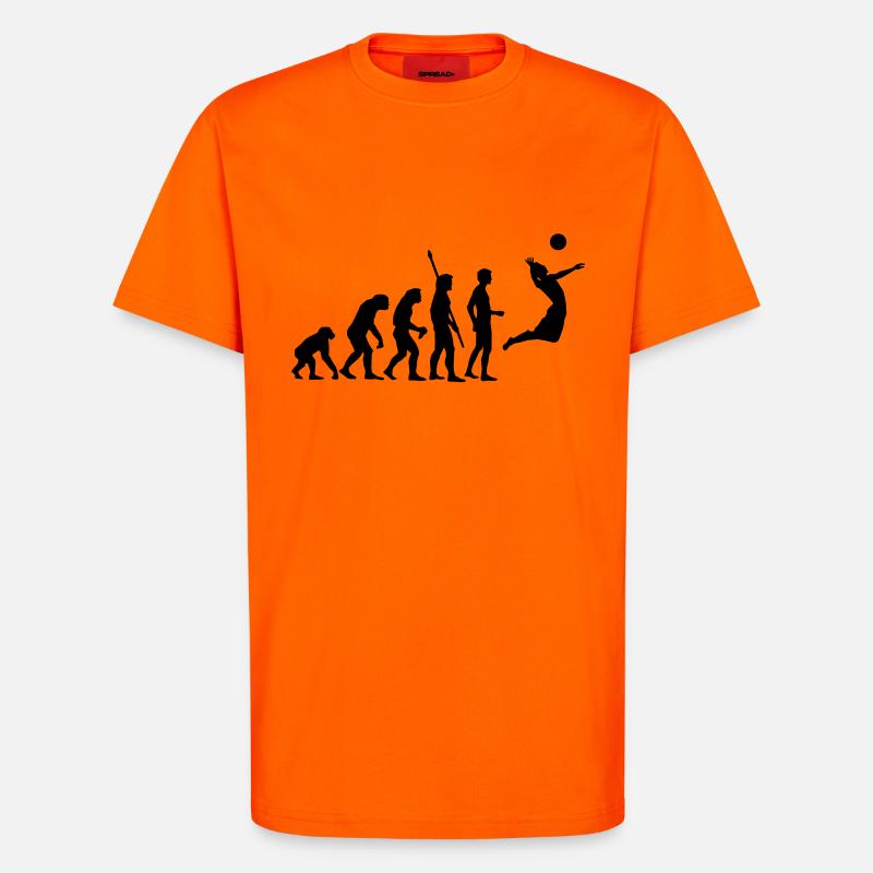 evolution_volleyball - T-Shirt - made by SPREAD - SUNSET ORANGE