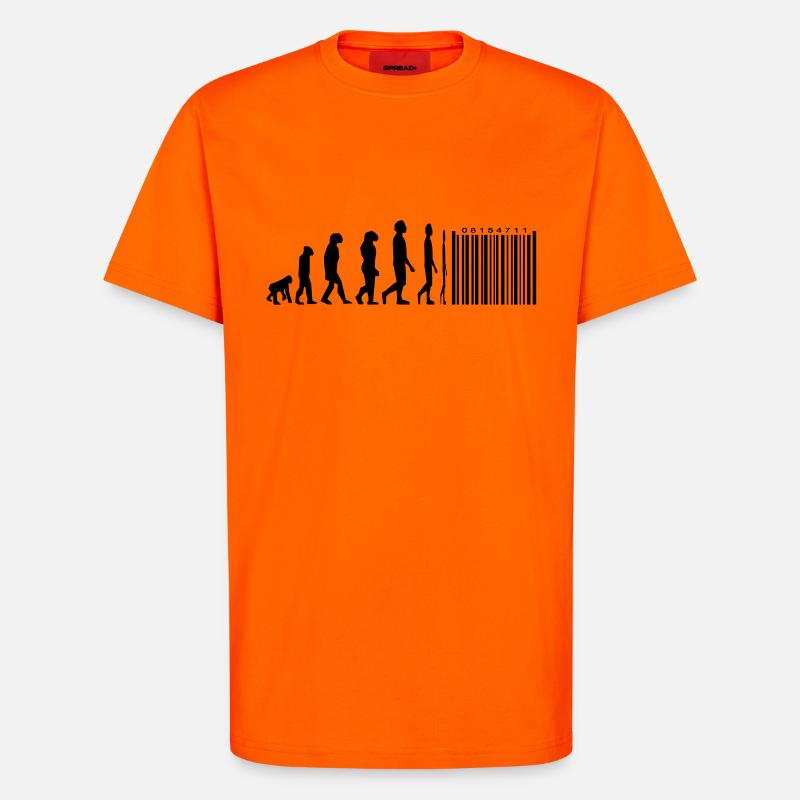 Evolution barcode - T-Shirt - made by SPREAD - SUNSET ORANGE