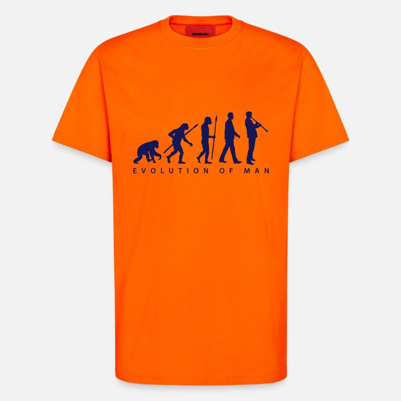 evolution_klarinette_spieler_082013_b_1c - T-Shirt - made by SPREAD - SUNSET ORANGE
