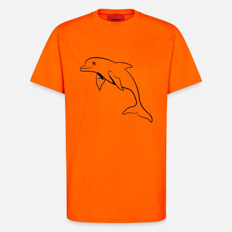 delfin süss springen - T-Shirt - made by SPREAD - SUNSET ORANGE