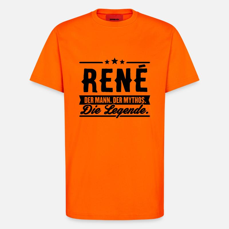 Mann Mythos Legende René - T-Shirt - made by SPREAD - SUNSET ORANGE
