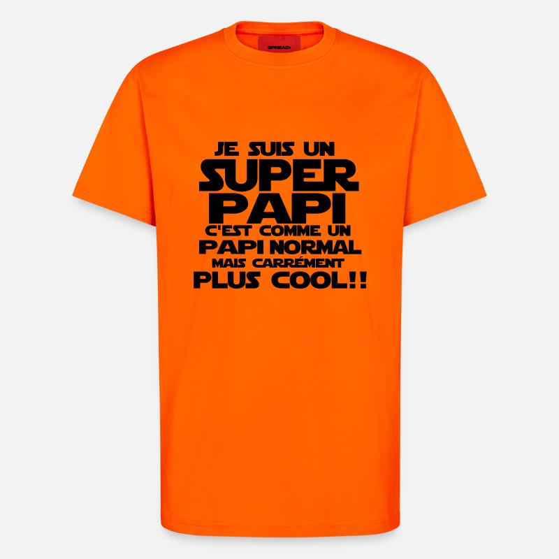 un papi carrément plus cool - T-shirt bio décontracté fabriqué en UE - SUNSET ORANGE