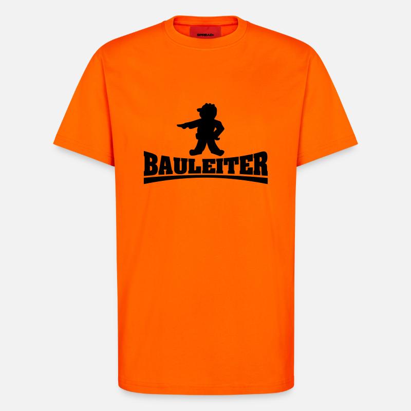 bauleiter4_mit_chefchen - T-Shirt - made by SPREAD - SUNSET ORANGE