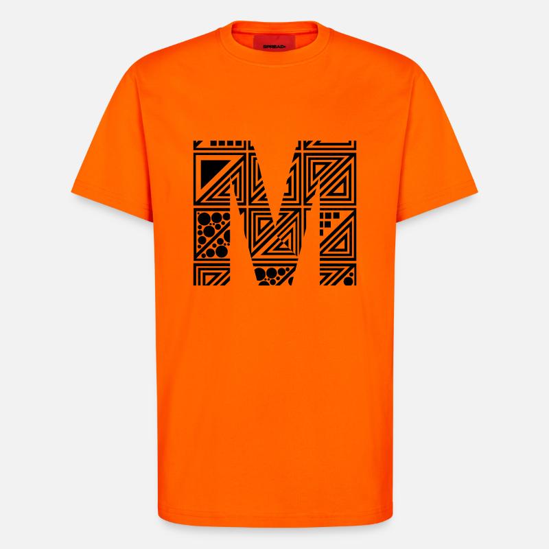 letter M - T-Shirt - made by SPREAD - SUNSET ORANGE