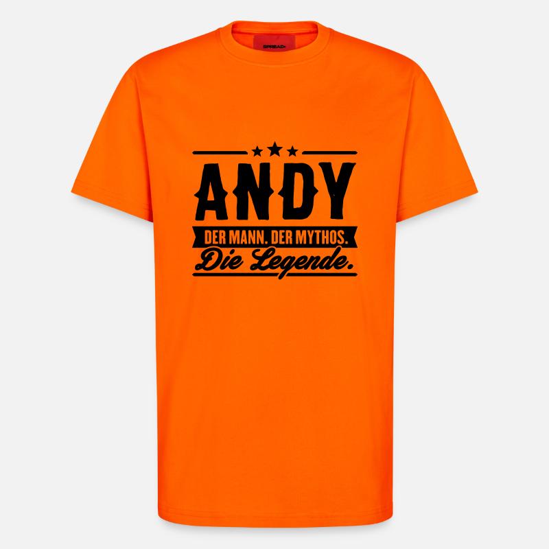 Mann Mythos Legende Andy - T-Shirt - made by SPREAD - SUNSET ORANGE