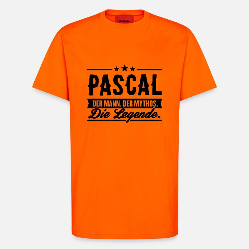 Mann Mythos Legende Pascal - T-Shirt - made by SPREAD - SUNSET ORANGE