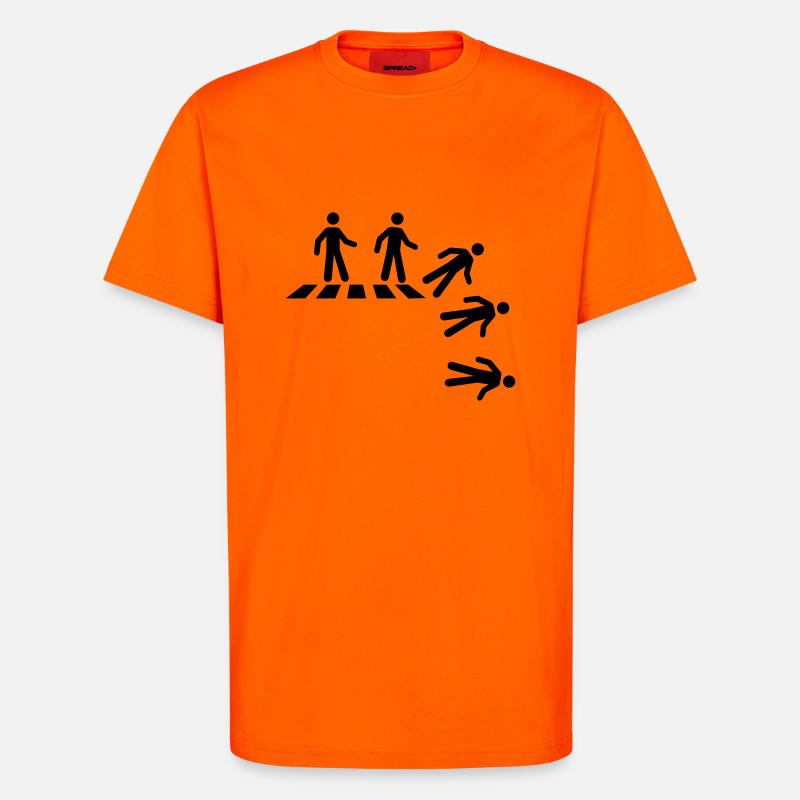 Strichmännchen am Zebrastreifen - T-Shirt - made by SPREAD - SUNSET ORANGE