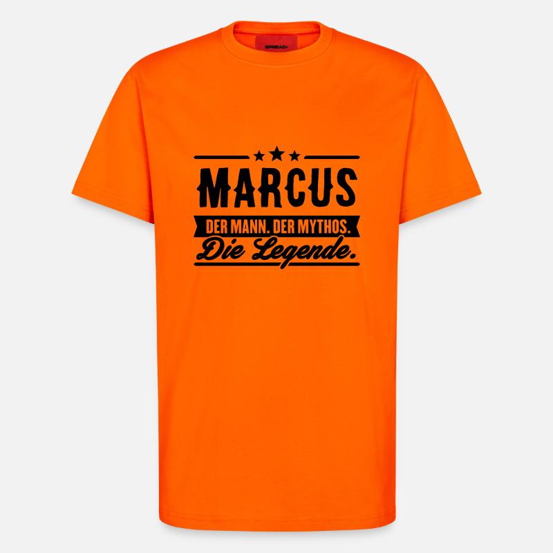 Mann Mythos Legende Marcus - T-Shirt - made by SPREAD - SUNSET ORANGE