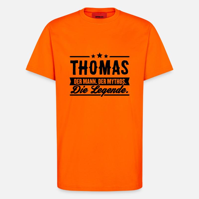 Mann Mythos Legende Thomas - T-Shirt - made by SPREAD - SUNSET ORANGE