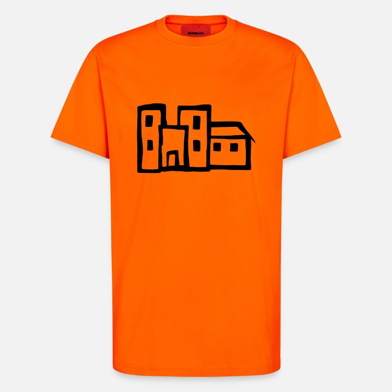 Häuser - Stadt - T-Shirt - made by SPREAD - SUNSET ORANGE