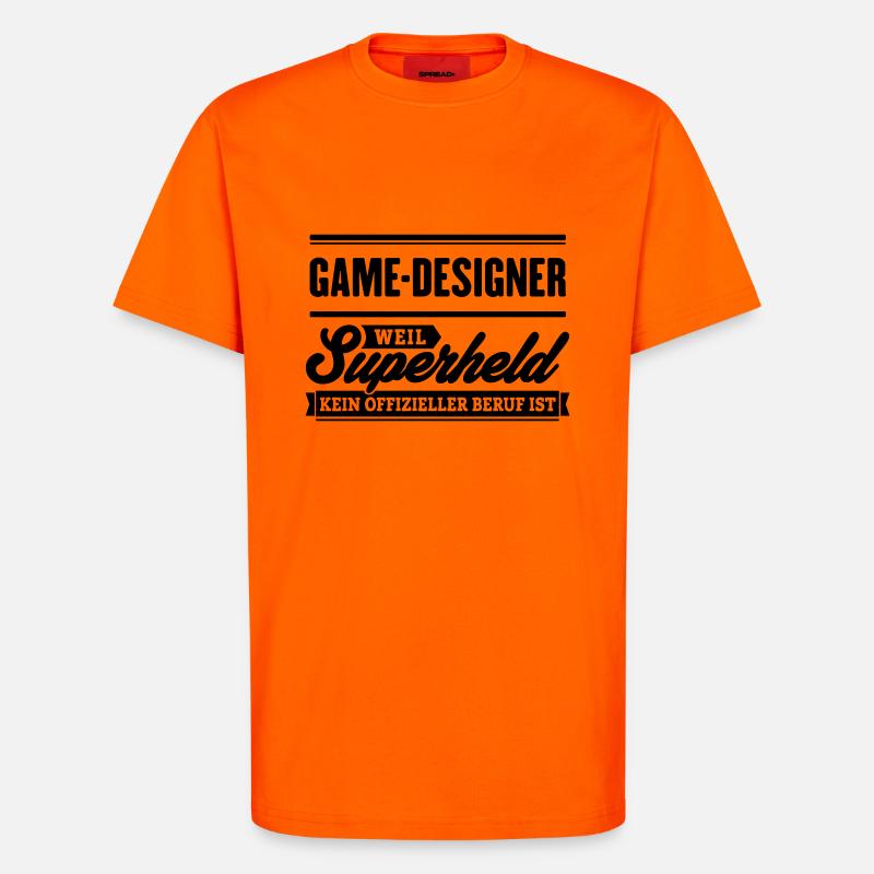 Superheld Game-Designer - T-Shirt - made by SPREAD - SUNSET ORANGE