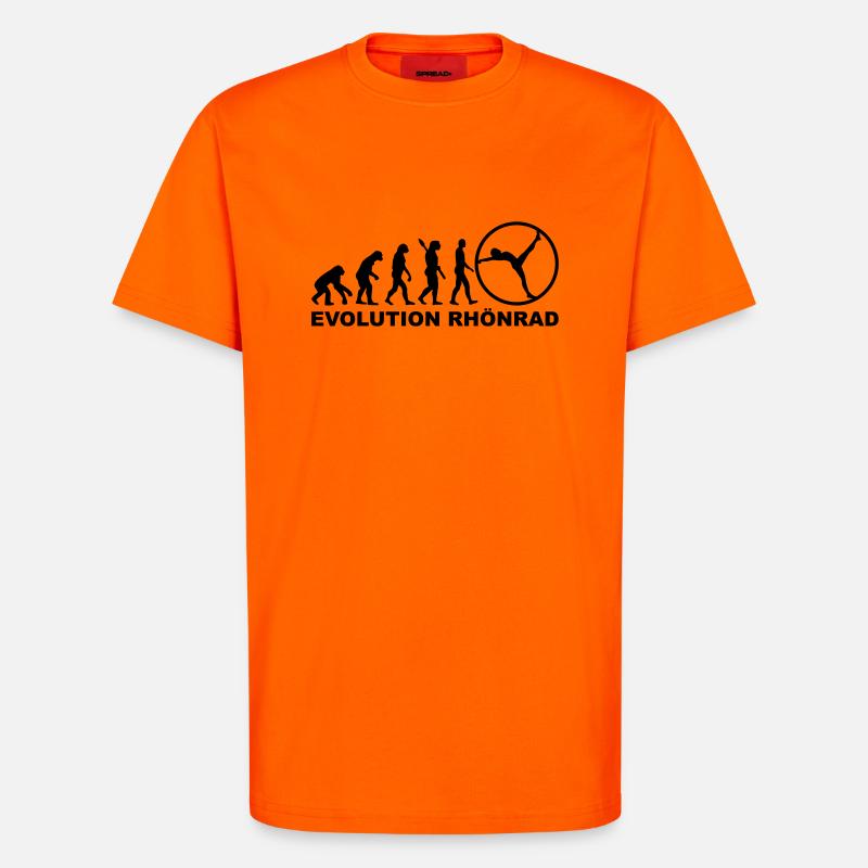 Evolution Rhönrad - T-shirt bio décontracté fabriqué en UE - SUNSET ORANGE