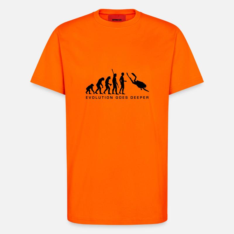 evolution_taucher_b - T-Shirt - made by SPREAD - SUNSET ORANGE