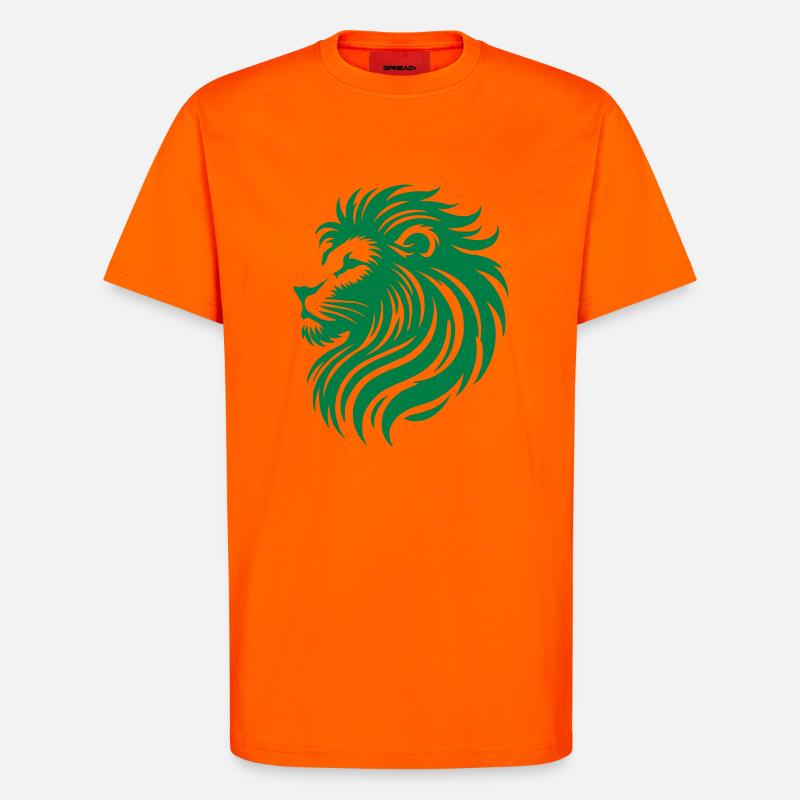 Löwe Zeichnung Tier - T-Shirt - made by SPREAD - SUNSET ORANGE