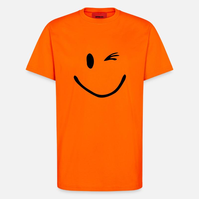 Zwinker Smiley - T-Shirt - made by SPREAD - SUNSET ORANGE