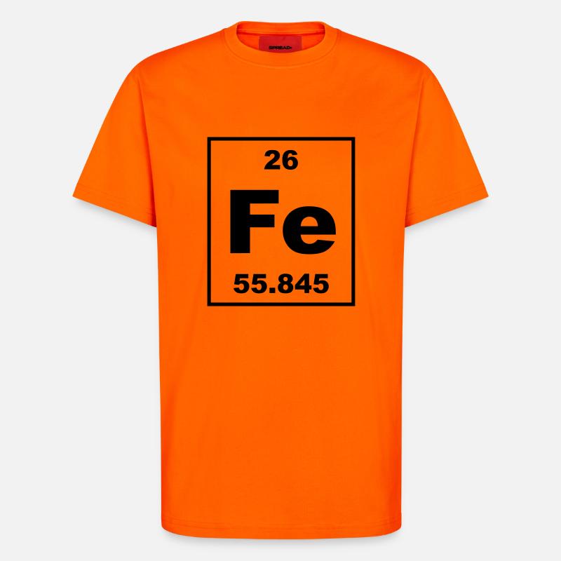 Element 26 - Fe (ferrum) - Small - T-Shirt - made by SPREAD - SUNSET ORANGE