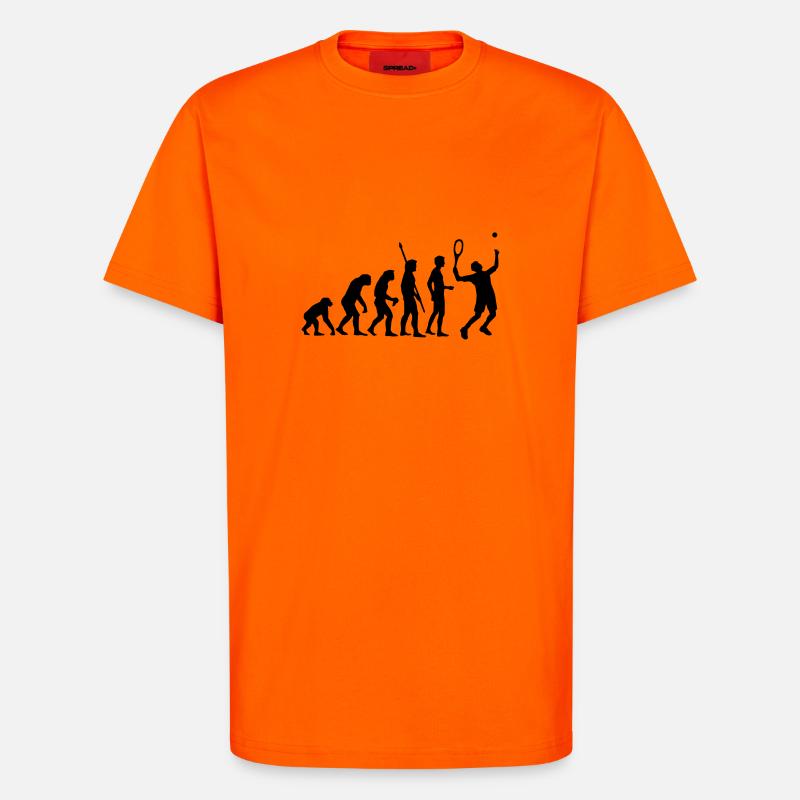 evolution_tennis_b_1c - T-Shirt - made by SPREAD - SUNSET ORANGE