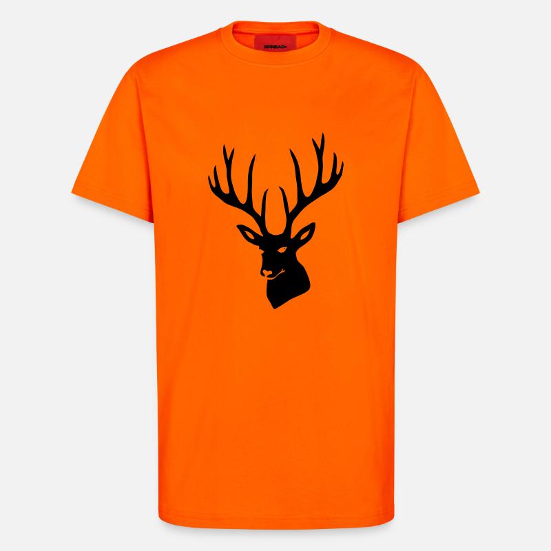 Hirsch Geweih Hirschgeweih Hirschkopf - T-Shirt - made by SPREAD - SUNSET ORANGE