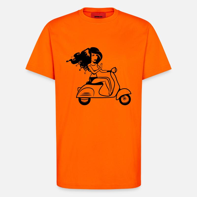 motorroller mädchen sexy - T-Shirt - made by SPREAD - SUNSET ORANGE