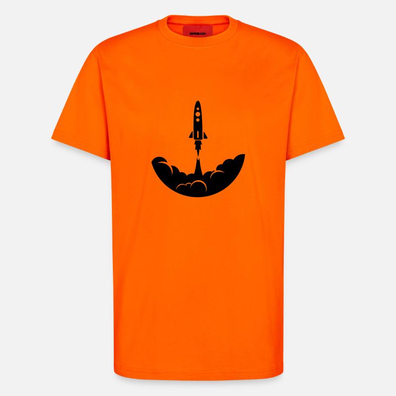 Fusée spatiale - T-shirt bio décontracté fabriqué en UE - SUNSET ORANGE