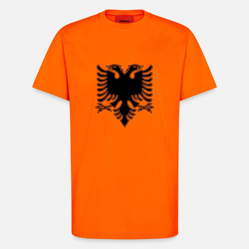 Double Headed Eagle_V2 - T-shirt bio décontracté fabriqué en UE - SUNSET ORANGE