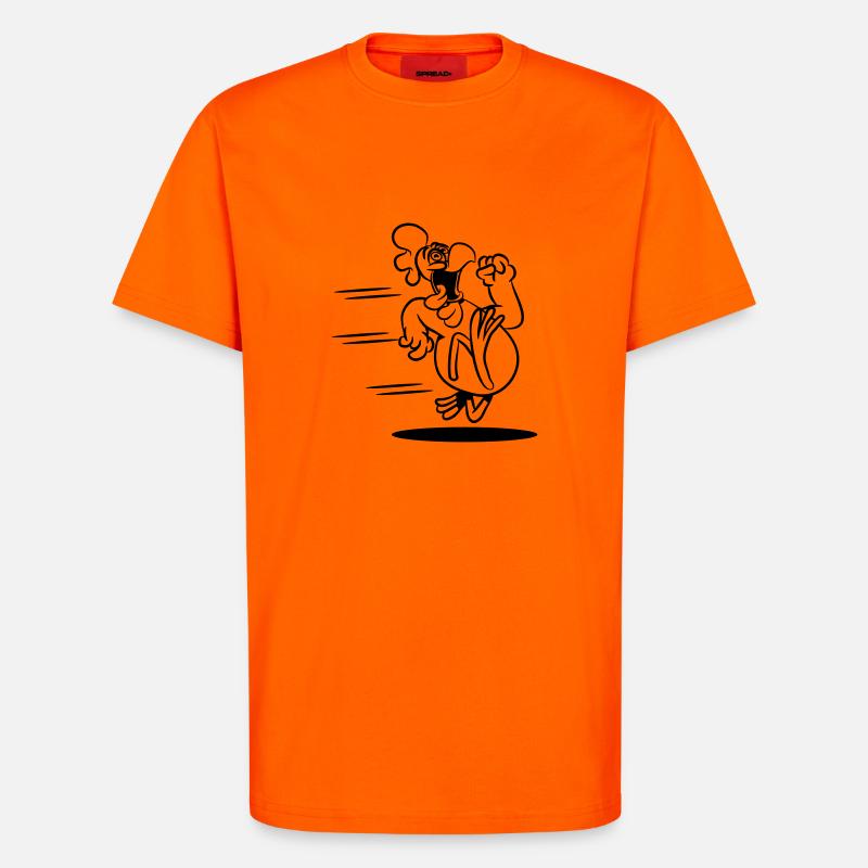 Drôle de Chicken run - T-shirt bio décontracté fabriqué en UE - SUNSET ORANGE