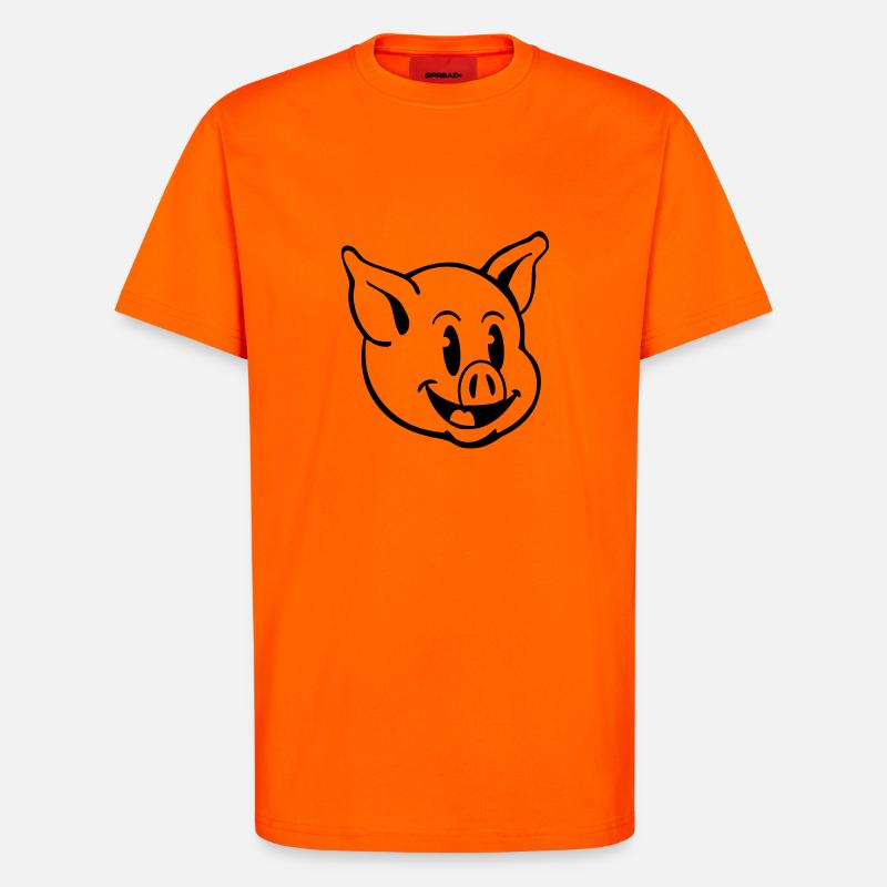 pig_comic_t1 - T-Shirt - made by SPREAD - SUNSET ORANGE