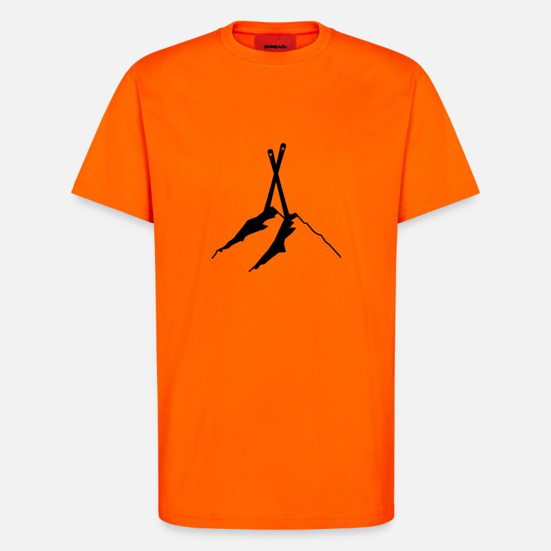 SKI,APRES SKI,SCHNEE,BERGE,FREESKI,TELEMARK,0815 - T-Shirt - made by SPREAD - SUNSET ORANGE