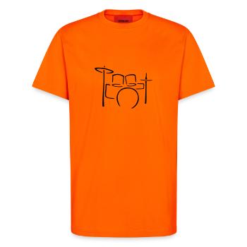 Drum Kit - T-Shirt - made by SPREAD - SUNSET ORANGE - Front - Alina (178cm) & Michal (187cm)