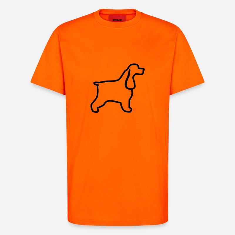 Plan cocker anglais - T-shirt bio décontracté fabriqué en UE - SUNSET ORANGE