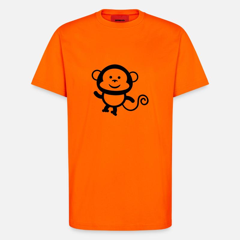 monkey comic - T-Shirt - made by SPREAD - SUNSET ORANGE