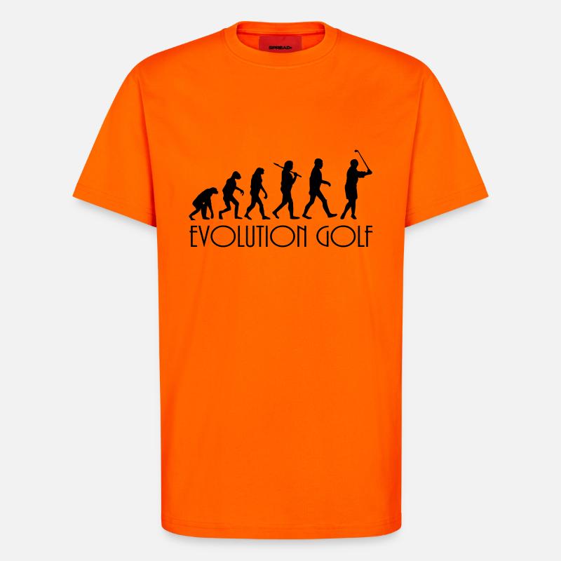 evolution golf - T-shirt bio décontracté fabriqué en UE - SUNSET ORANGE