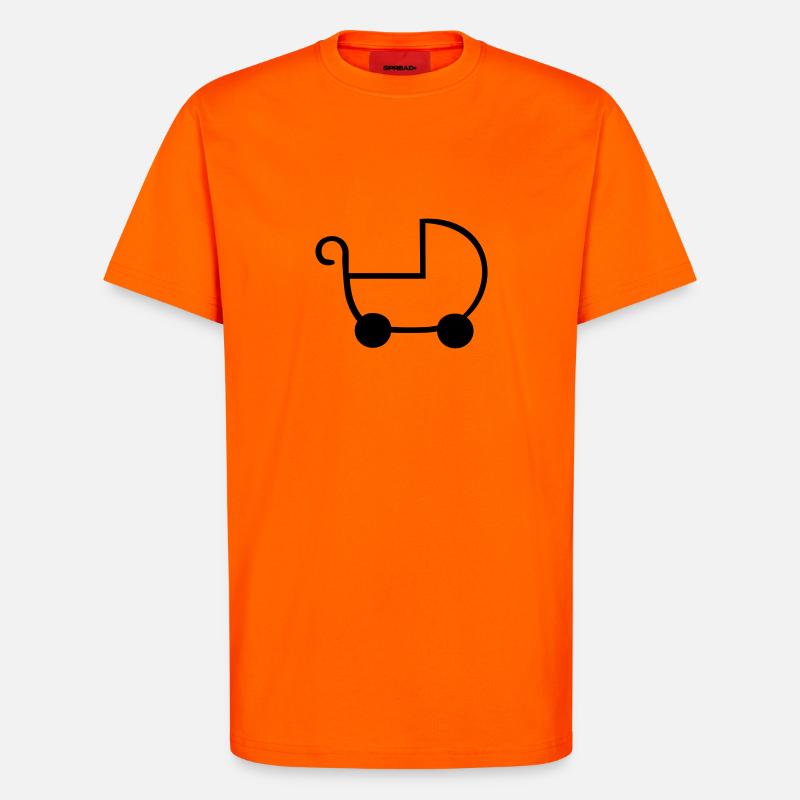 Bébé - Poussette - T-shirt bio décontracté fabriqué en UE - SUNSET ORANGE