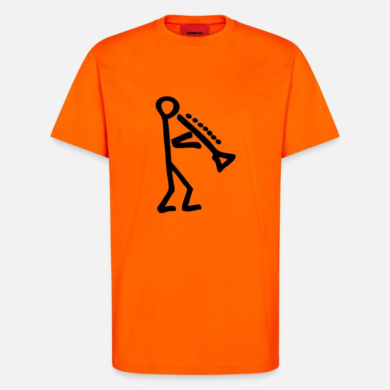 Musikant mit Klarinette - T-Shirt - made by SPREAD - SUNSET ORANGE