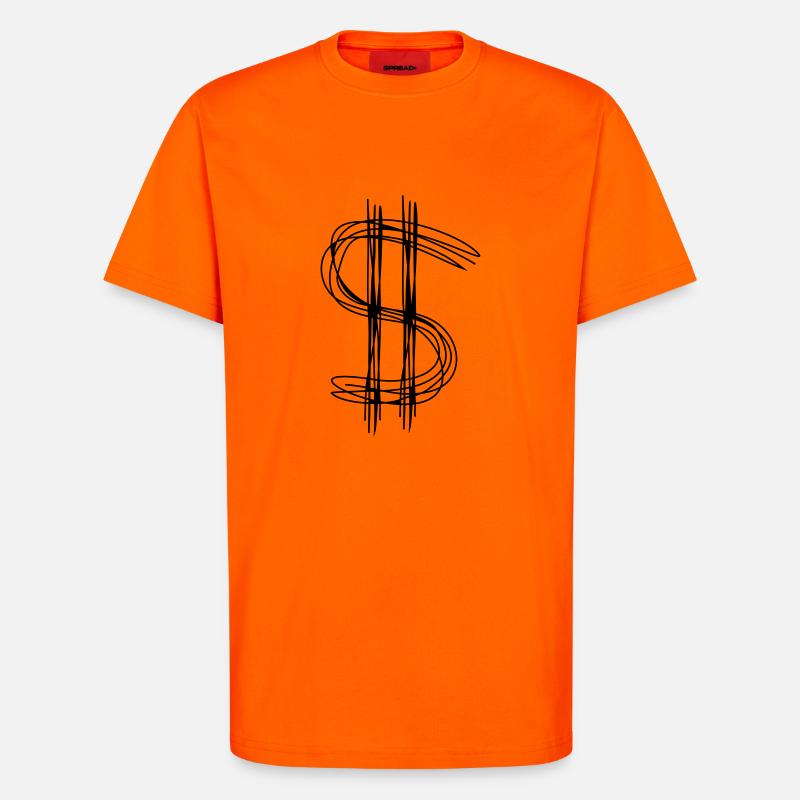 Dollarzeichen Dollar - T-Shirt - made by SPREAD - SUNSET ORANGE