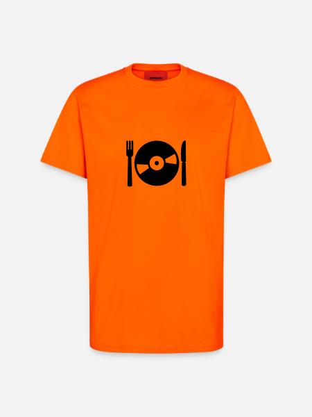 Vinyl - T-shirt bio décontracté fabriqué en UE - SUNSET ORANGE