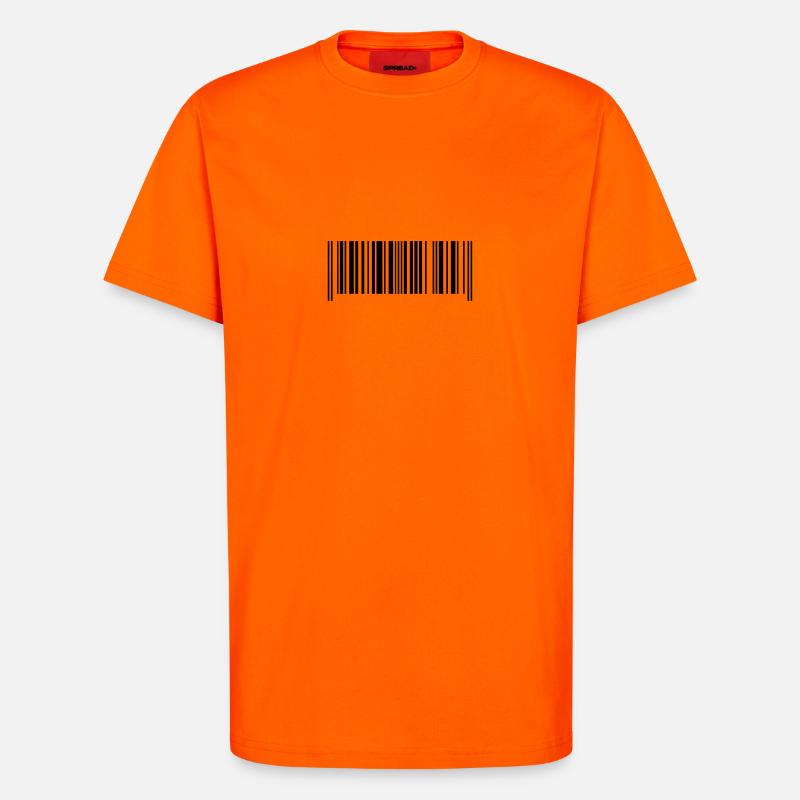 Barcode hergestellt in Frankreich - T-Shirt - made by SPREAD - SUNSET ORANGE