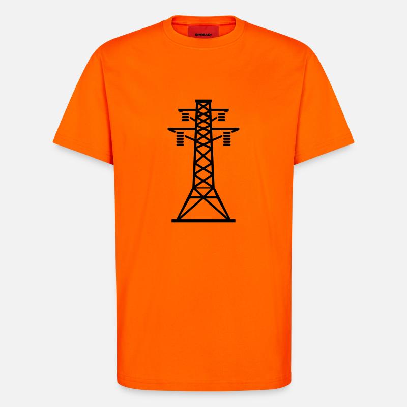 strommast_yu1 - T-shirt bio décontracté fabriqué en UE - SUNSET ORANGE