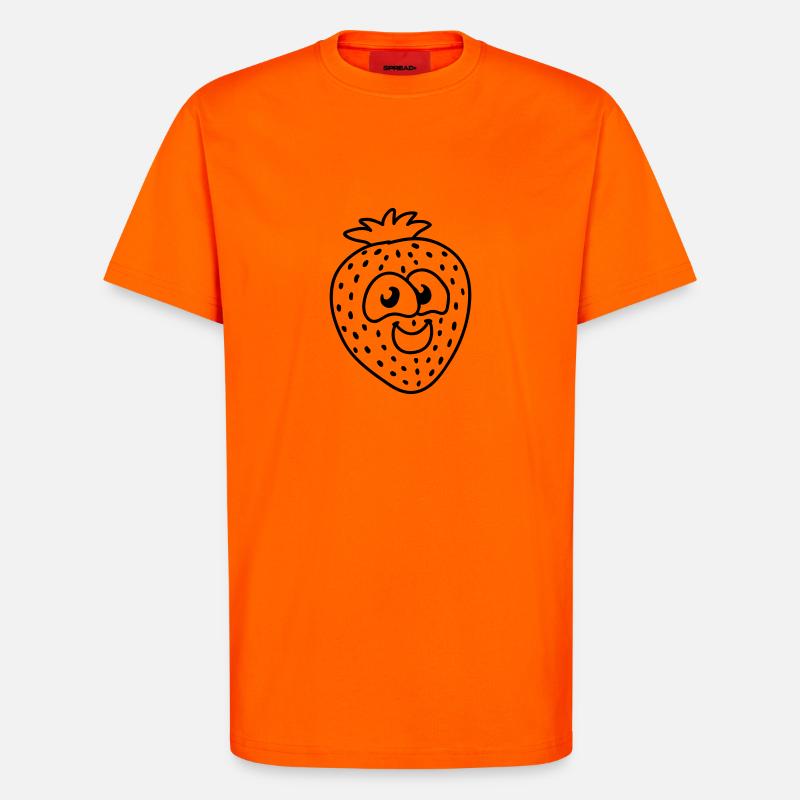 kleine Erdbeere - line - T-Shirt - made by SPREAD - SUNSET ORANGE