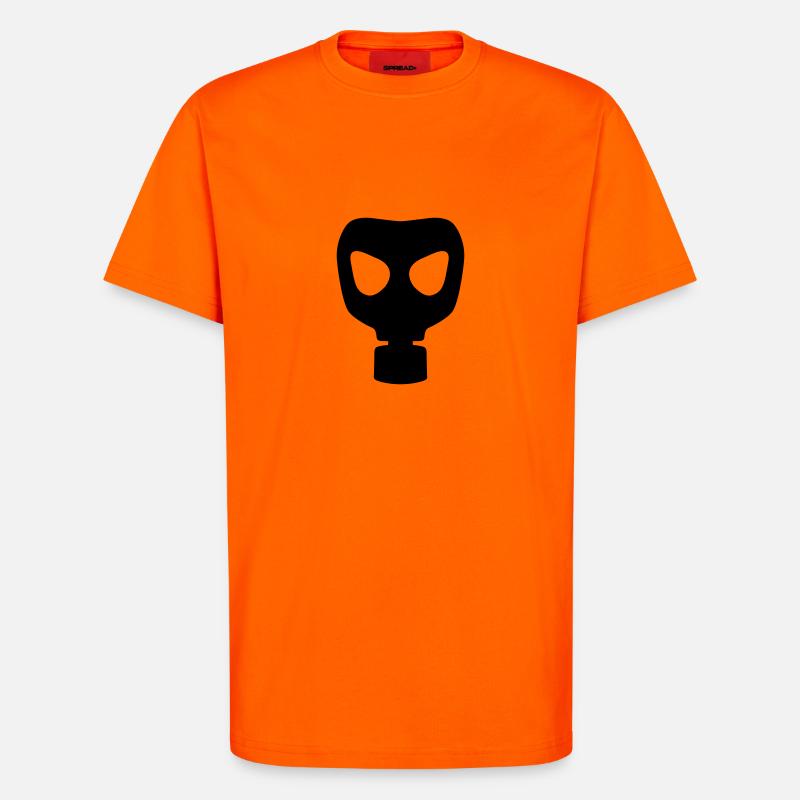 Masque à gaz - T-shirt bio décontracté fabriqué en UE - SUNSET ORANGE