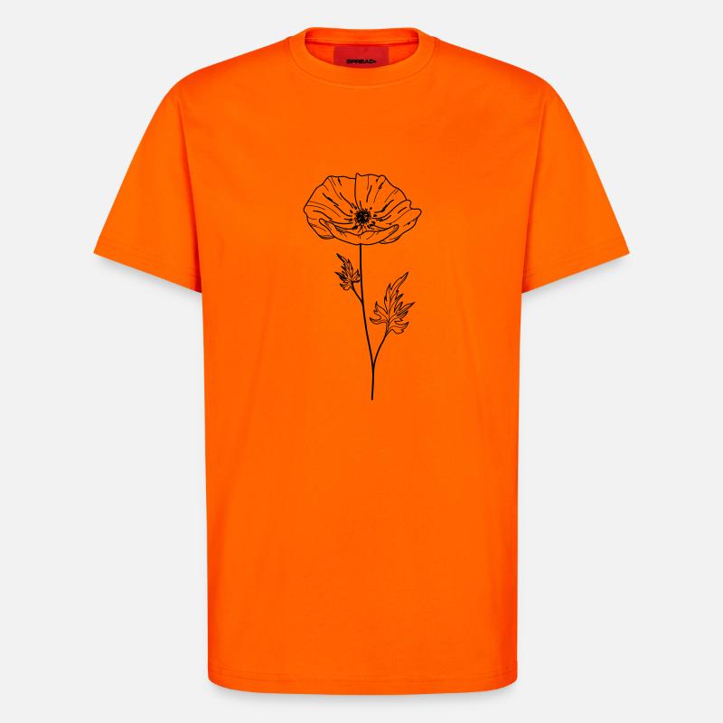 Mohn Blume 13 Zeichenfläche 5 - T-Shirt - made by SPREAD - SUNSET ORANGE
