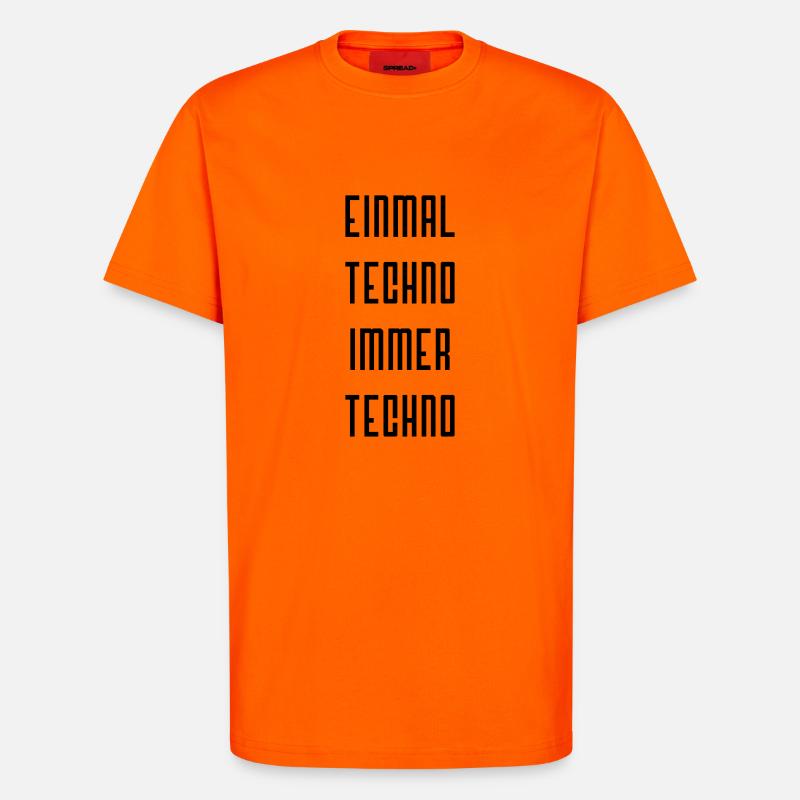 einmaltechno - T-Shirt - made by SPREAD - SUNSET ORANGE