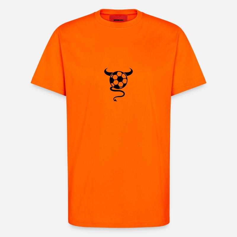 Soccer Devil Logo Design - T-shirt bio décontracté fabriqué en UE - SUNSET ORANGE