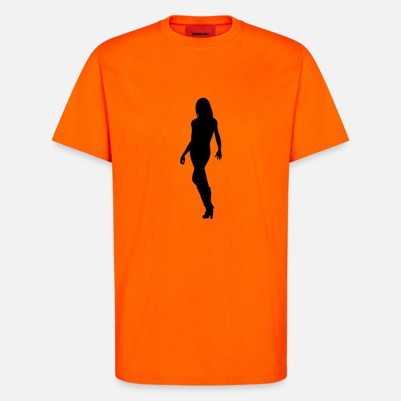 Frau Körper Silhouette Vektor-Design - T-Shirt - made by SPREAD - SUNSET ORANGE