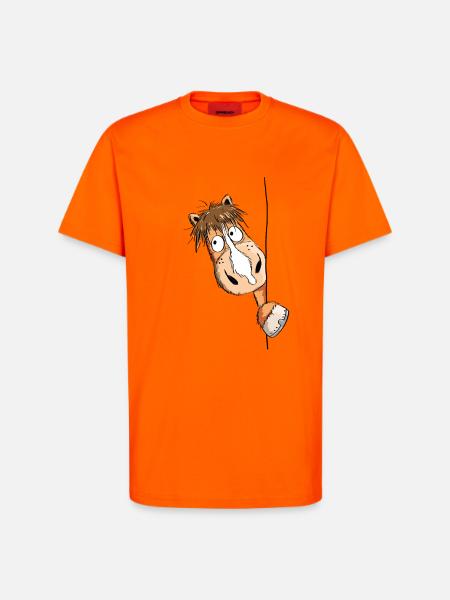 Neugieriges Pferd - T-Shirt - made by SPREAD - SUNSET ORANGE